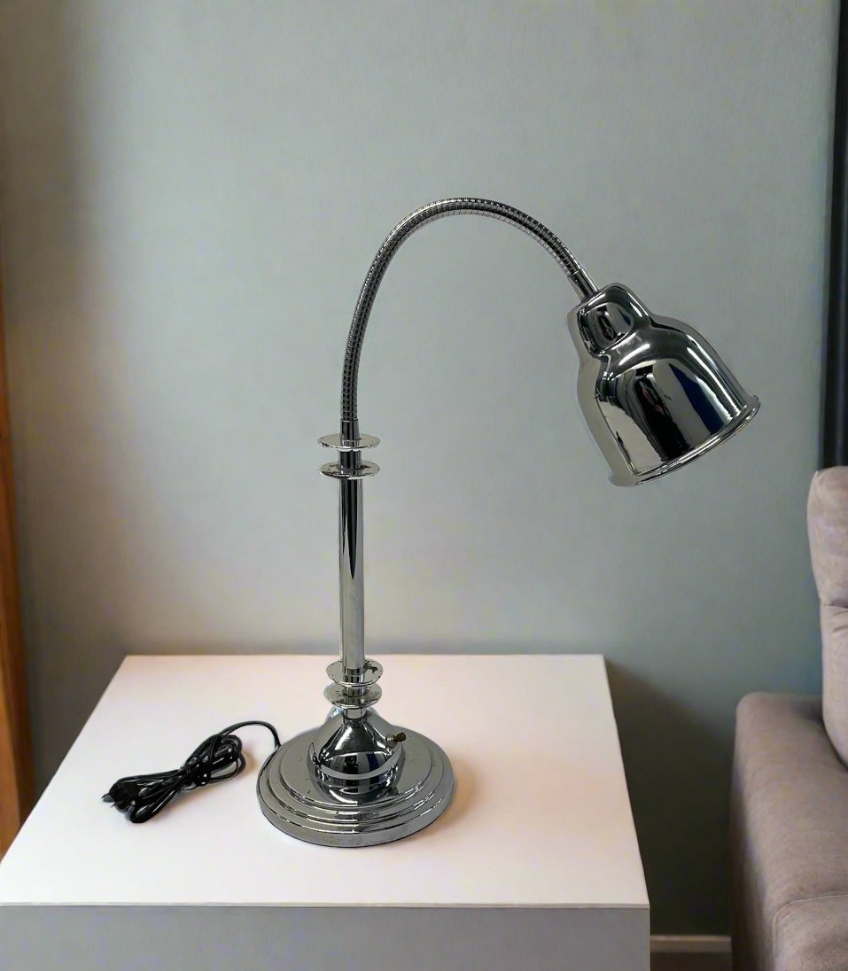 Vintage chrome adjustable gooseneck desk light