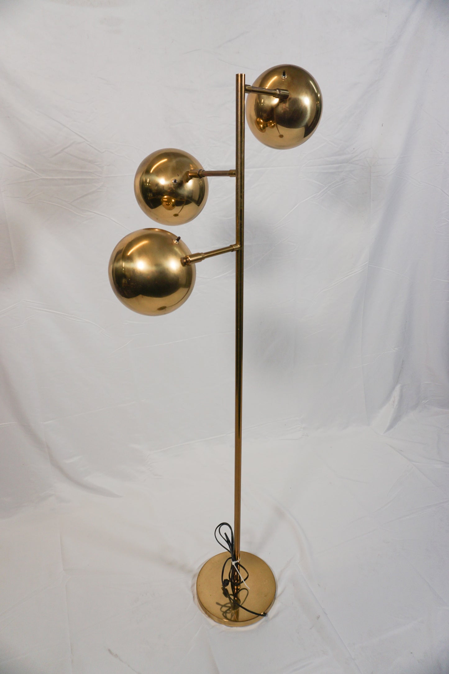 Koch and Lowy 3 eyeball shade brass floor lamp