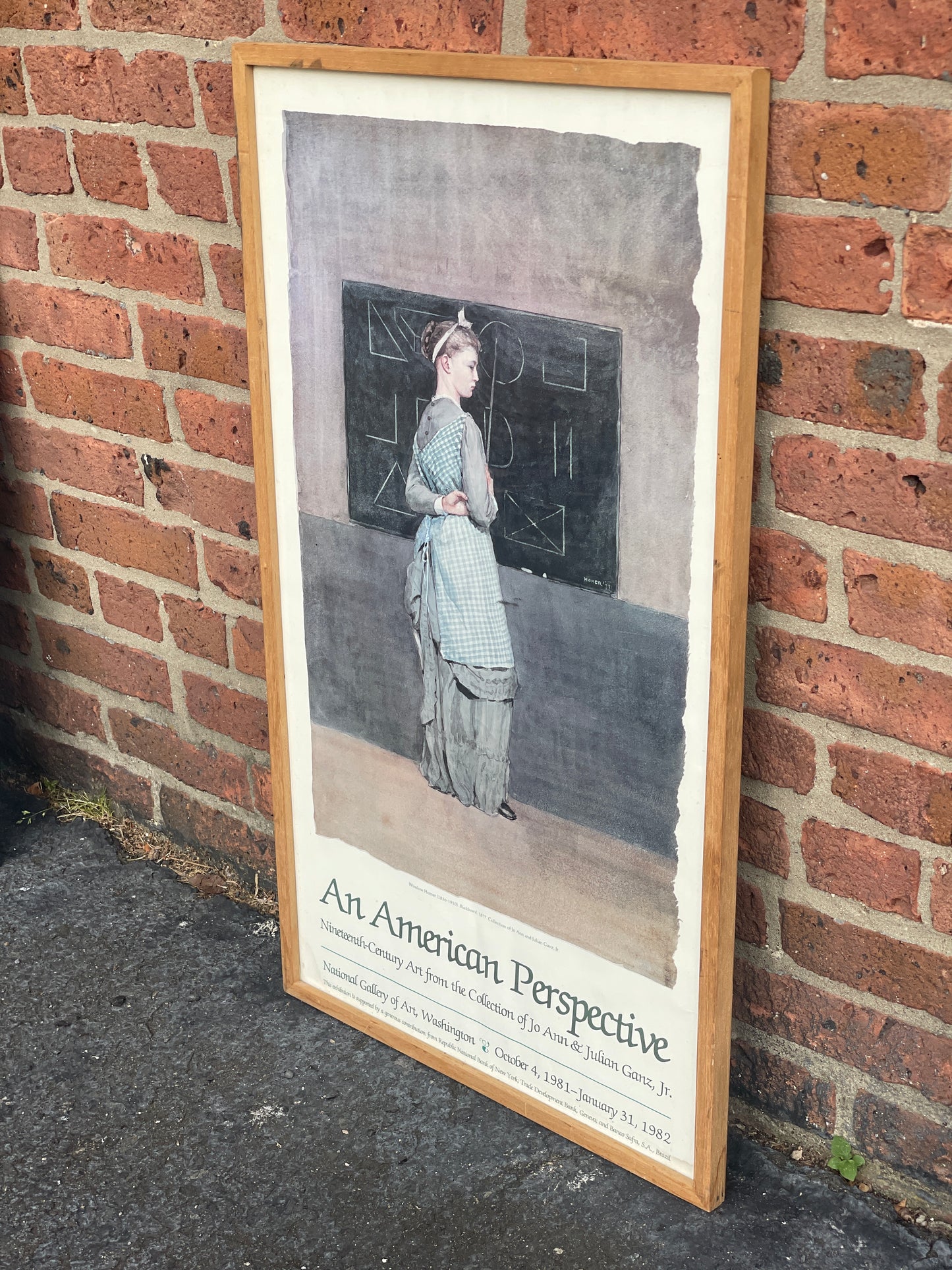 Winslow Homer exhibition poster for National Gallery of Art, Washington in 1981-1982, featuring "Blackboard" 1887