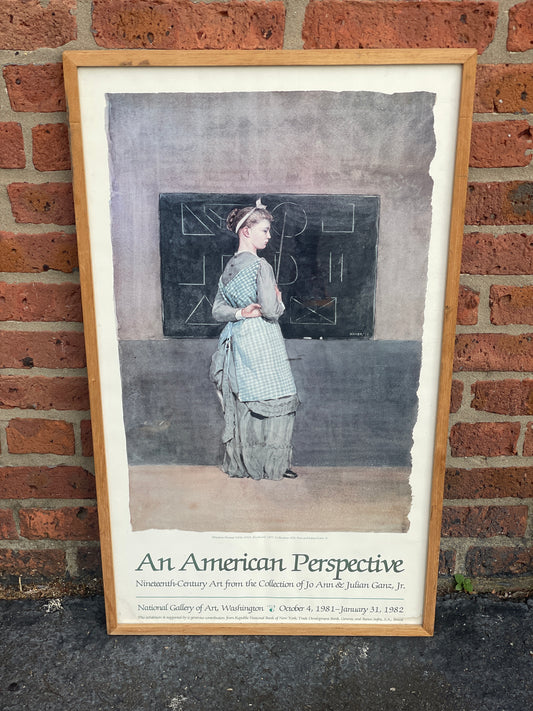Winslow Homer exhibition poster for National Gallery of Art, Washington in 1981-1982, featuring "Blackboard" 1887
