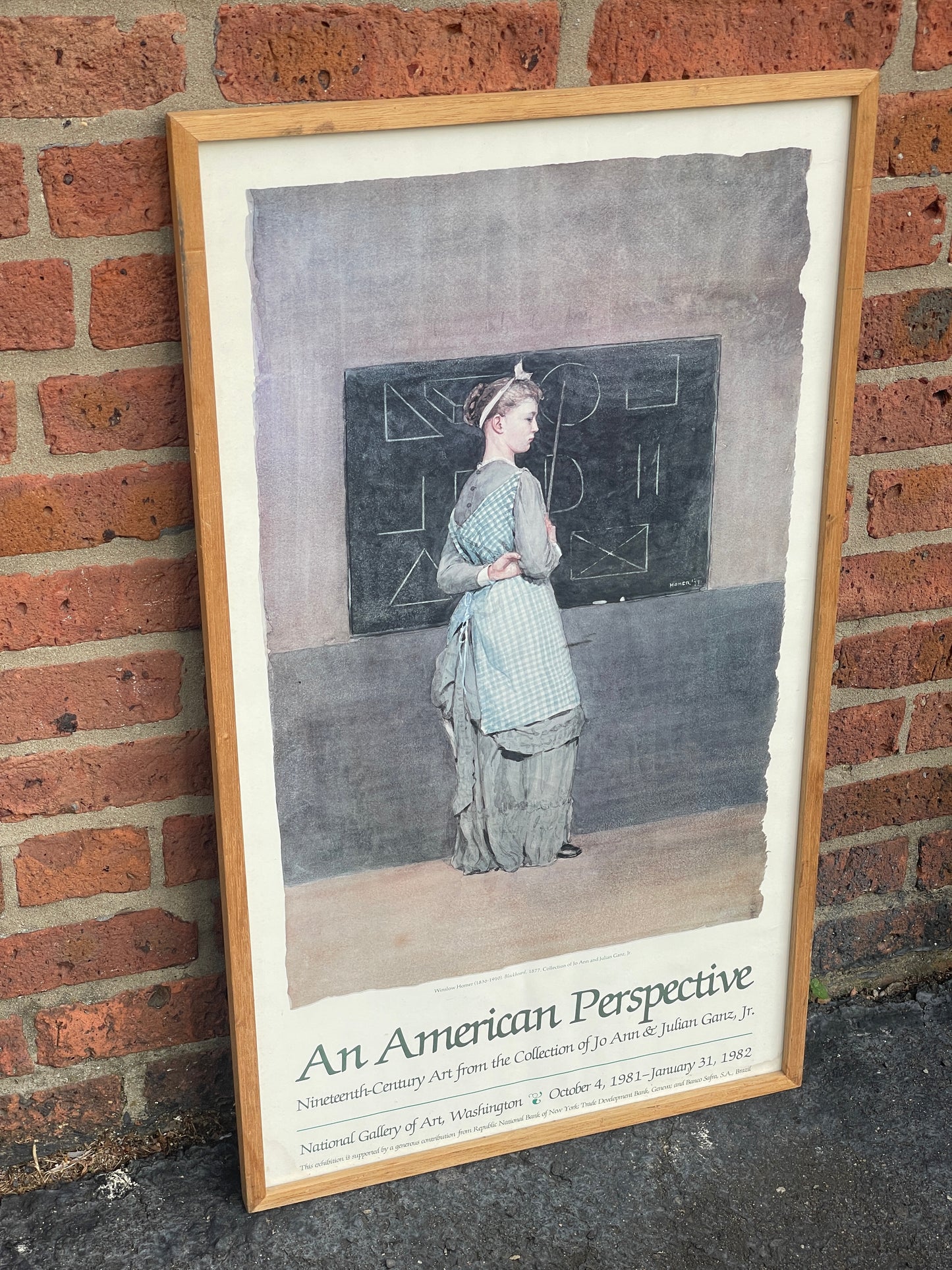 Winslow Homer exhibition poster for National Gallery of Art, Washington in 1981-1982, featuring "Blackboard" 1887
